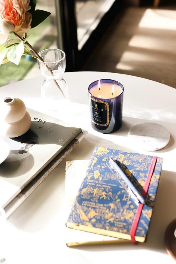 HARLEM CANDLE CO. – Night Club Map of Harlem Luxury Journal, Navy & Gold – 300 Lined Pages | Vegan Leather Cover, Gilded Edges, Ribbon Bookmark | Inspired by 1930s Harlem and E. Simms Campbell