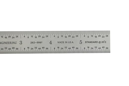 PEC Tools 6" x 150mm Machinist Metal Ruler, High Carbon Steel, English/Metric Markings 1/32", 1/64", 0.5mm, 1mm, Suitable for Engineers Between Imperial and Metric Systems, Made in USA