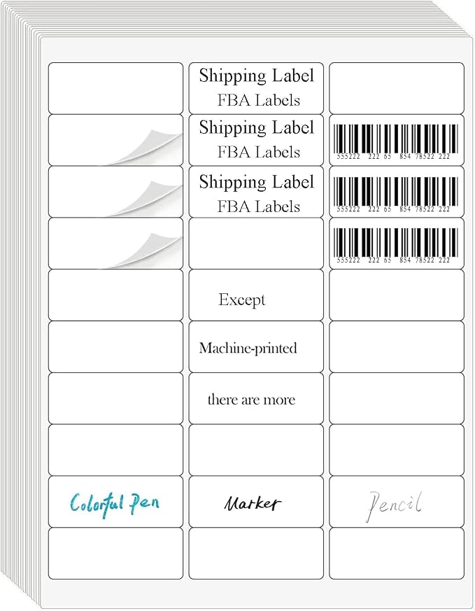 30 UP Labels 1" x2-5/8 Mailing Shipping Address FBA Label for Laser/Inkjet Printers, White Blank Sticker Name Tags, Printable Address Label (1000 Sheets, 30,000 Labels)