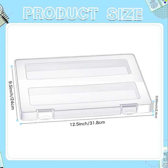 Outus 10 Pieces A4 File Box Paper Photo Storage Box A4 Portable Project Case Clear Plastic Document Magazine Organizer for Back to School Office Supplies Accessories