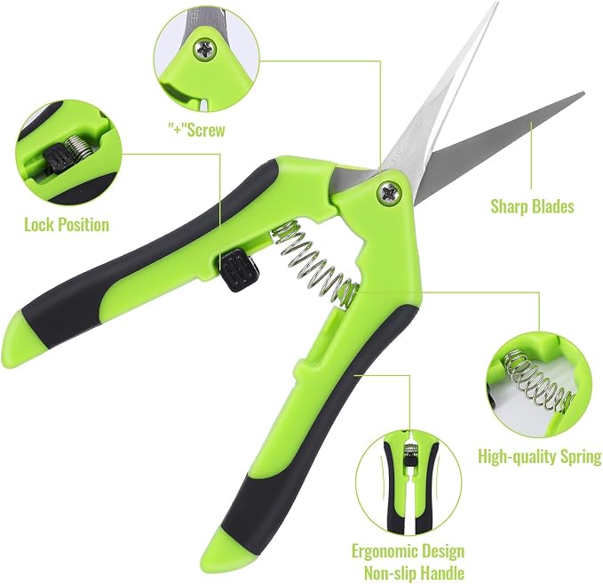 4 Pack Pruning Shears, 6.5 Inch Garden Scissors Gardening Hand Pruning Snips with Straight Stainless Steel Precision Blades for Gardening Flower Plant Precise Trimming and Pruning Maintenance