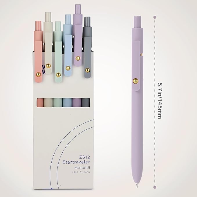 FIOVER Gel Pens, 6pcs Blue Ink Medium Point 0.7mm Smooth Writing Pens with Comfort Grip, Aesthetic Ballpoint for Journaling School Office Supplies, Gifts for Women Men (6PCS Blue Ink)