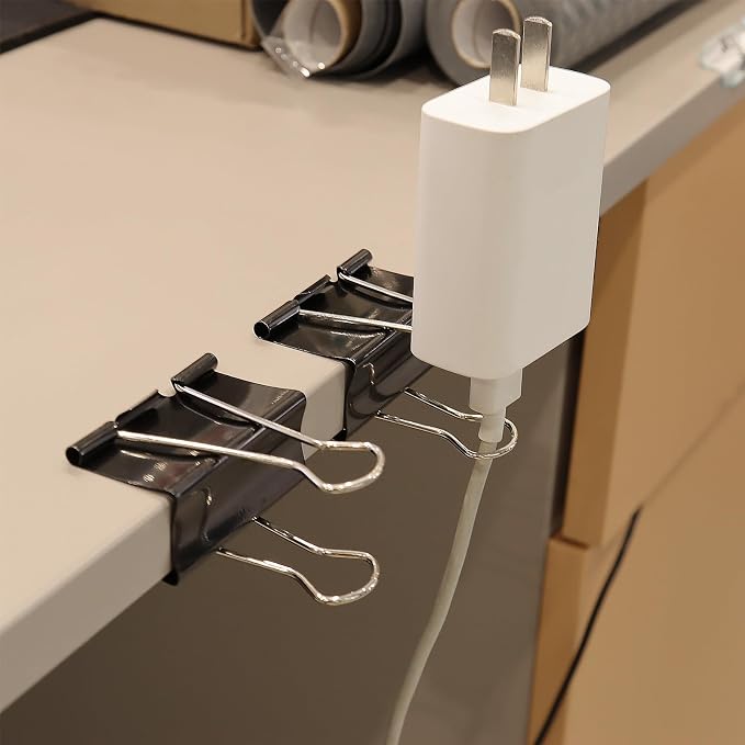 KTOJOY Extra Large Binder Clips (36 Pack) 2 Inch, Big Paper Clamps for Office Supplies, Black