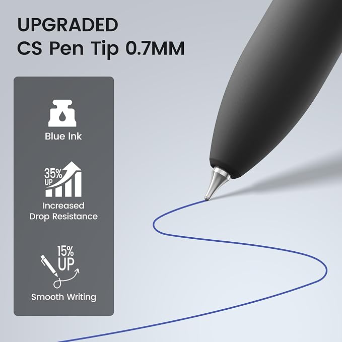 8 Pack Blue Gel Pens with Fidget, 0.7mm Blue Ink Quick-Drying | Fine Point Smooth Writing - Stress Relief Retractable, Soft Grip Cute Pen for Journaling, School Office, Gift, Vintage Style