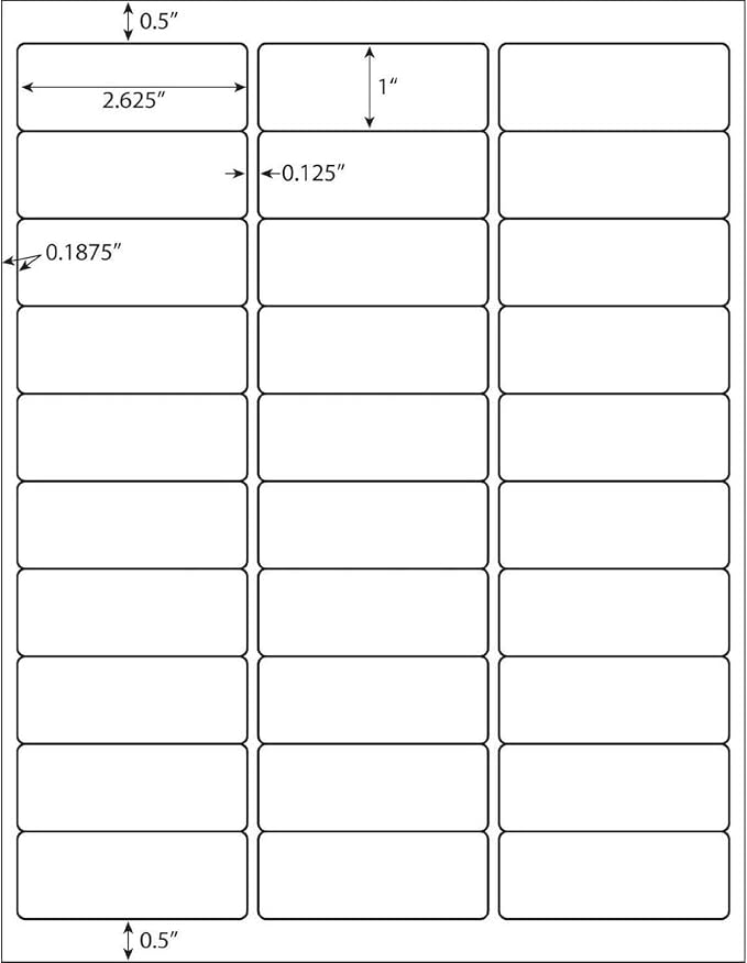 30 up Labels 1" x 2-5/8" Shipping Address Labels, FBA Barcode Tags, 3000 Sheets 30 Per Page Mailing Labels for Laser/Inkjet Printers (90000 Labels)