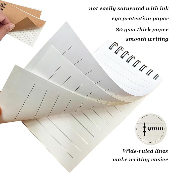 36 Pack Pocket Notebooks, 3x5 Inch 60 Sheets/120 Pages 9MM Wide Ruled‌ Mini Kraft Spiral Notebook, Small Notepads, Top Bound Pocket Size Note Pads With Lined Pages,Memo Pads For Home,School,Office(36)