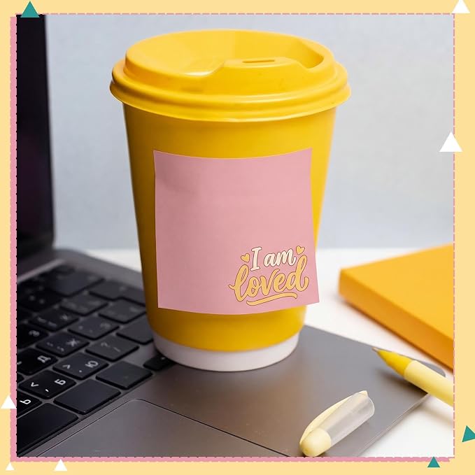 Yinder 24 Pcs Inspirational Sticky Notes, Back to School Supplies, Cute Motivational Sticky Notes Pad Employee Appreciation Gifts Bulk for Teacher Coworker Office 3 x 3'' (Affirmation,Watercolor)