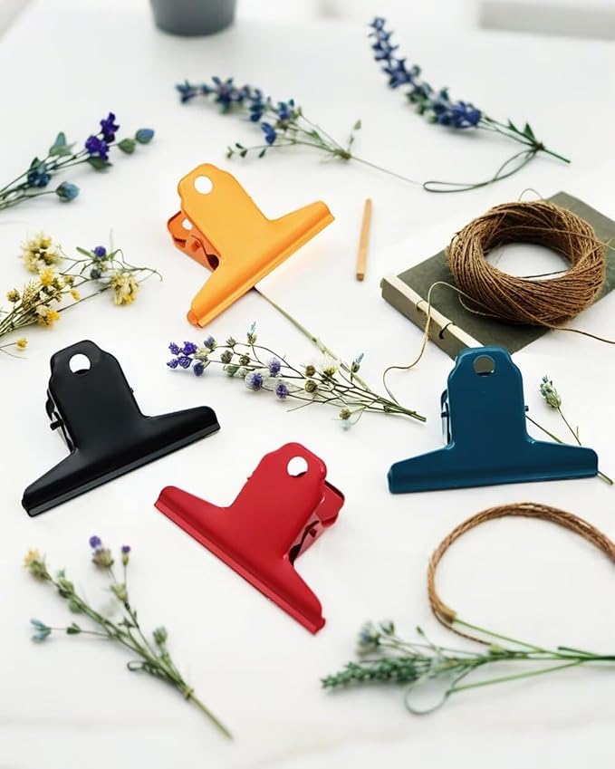 2PCS Extra Large Binder Clips Metal Bulldog Clip Large Paper Clamp Holder for Home School Office Drawing Dark Blue 3Inch