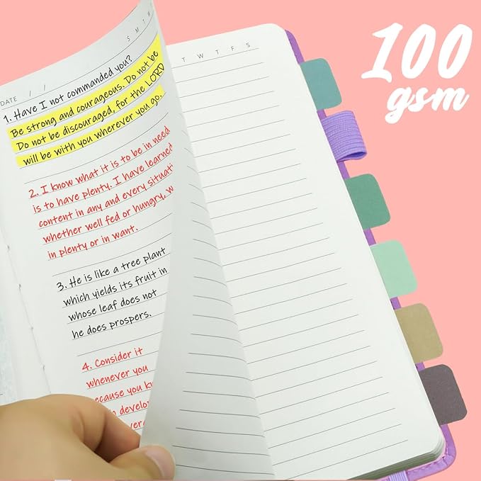 Hoci Poci Lined Journal Notebook, 400 Pages Thick Journal for Writing, A5 Hardcover Leather Notebook with 100Gsm College Ruled Paper for Women Men Work Note taking, 5.8" x 8.4", Purple