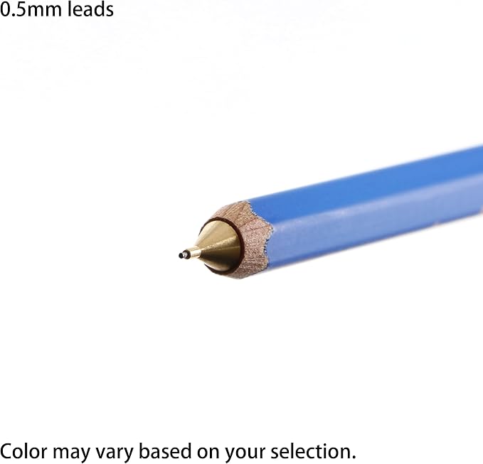 MARK'STYLE Tous Les Jours Wooden Mechanical Pencil – 0.5mm Tip with Eraser – Made in Japan – For Drawing, Drafting, Sketching, School & Office Use (Yellow)
