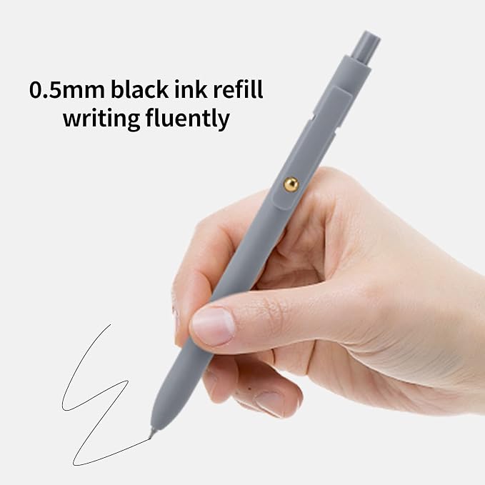 Ddaowanx Gel Pens,0.5mm Quick Dry Black Ink Pens Fine Point Smooth Writing Pens, Cute Office School Supplies Gifts for Women (24 Pcs Morandi-Black Ink)