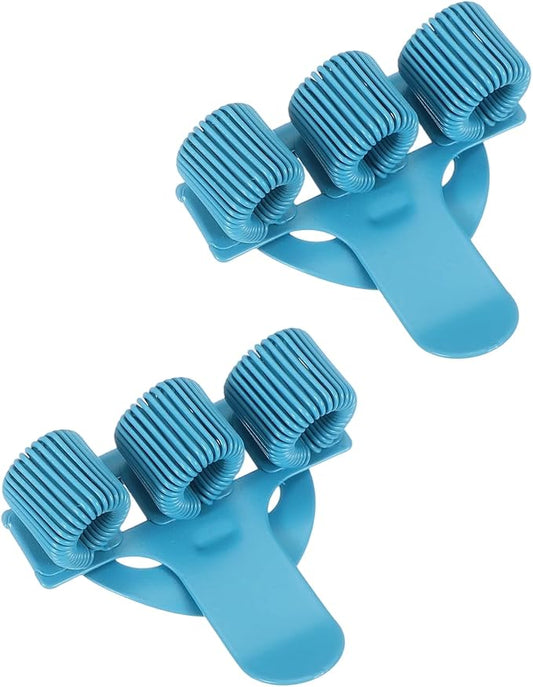 PATIKIL 2Pcs Pen Clip, 3 Holes Pen Holder Clip Metal Portable Spring Loop Organizer Universal for Notebook Journal Highlighter Office Business Pocket Clipboard Whiteboard, Blue