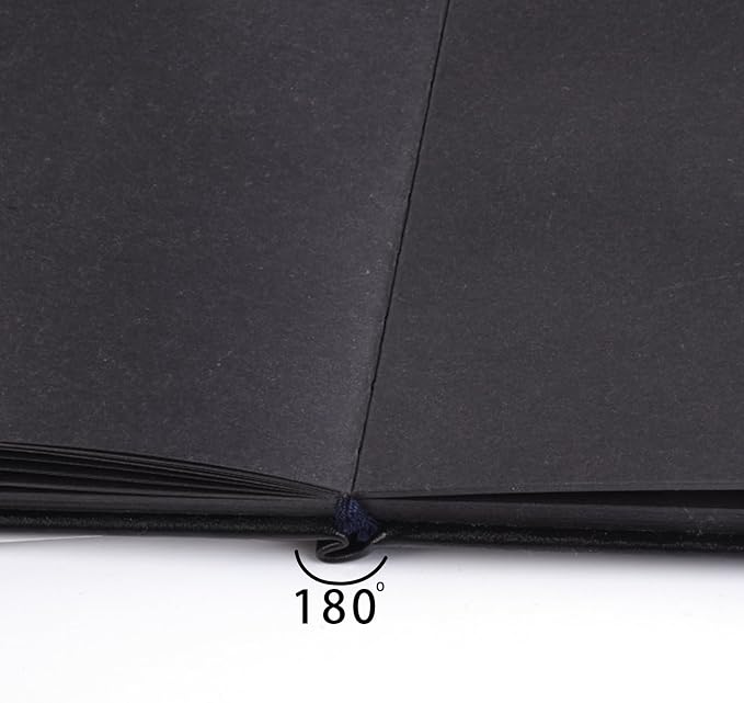 5x5 Inch Black Paper Sketchbook,Small Hardcover Mixed Media Sketch Pad | PU Cover,150 GSM Acid Free Artist Drawing Paper,Travel Journal Blank Notebook for Adults Sketching,Illustration.