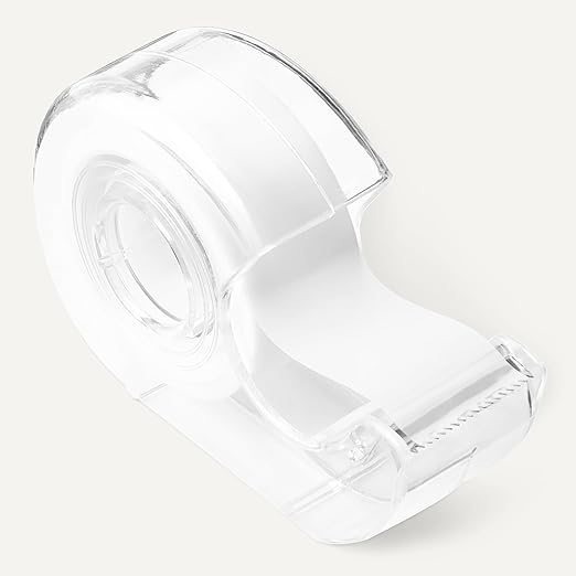 Amazon Basics Matte Finish Invisible Tape with Dispenser, 3/4" x 300" (8.33 Yards), Translucent, 3-Pack