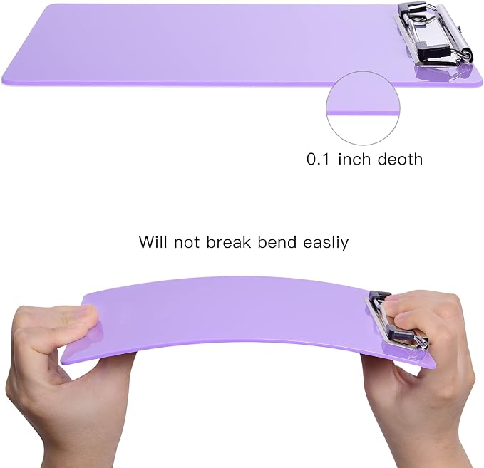 Hongri Plastic Small Clipboard, Purple A5 Memo Size Clip Board | Mini Size 6 x 9 in for Students, Teacher, Women, Office & School Supplies