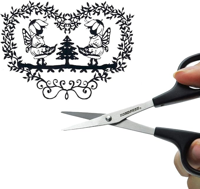 CANARY Japanese Mini Craft Scissors 4" [Extra Non-Stick], Small Detail Scissors for Paper Crafting, Fabric Cutting, Art Crafts, Made in JAPAN