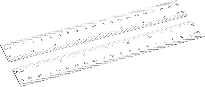 EBOOT 2 Pcs Acrylic Rulers Clear Plastic Rulers Straight Shatterproof Transparent Ruler Measuring Tools with Inch and Centimeter Accuracy for Back to School Supplies Class Office Crafts(8 Inch)