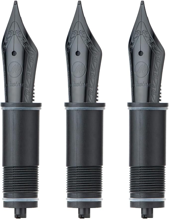 Asvine 3 PCS Fountain Pen Black Nib, Size 6 Medium Nib V169, P20, P30 and V126