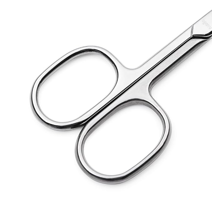 LIVINGO Nail Scissors Curved Blade Stainless Steel Manicure Tool | Sharp Precision Cutting, Cuticle Care, Eyebrow Eyelash Dry Skin Grooming, Professional Beauty Use