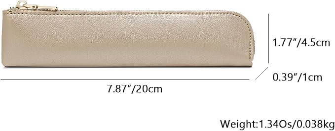 Slim Pencil Case Small Pencil Pouch Pen Case (Pearl White Tea/FL)
