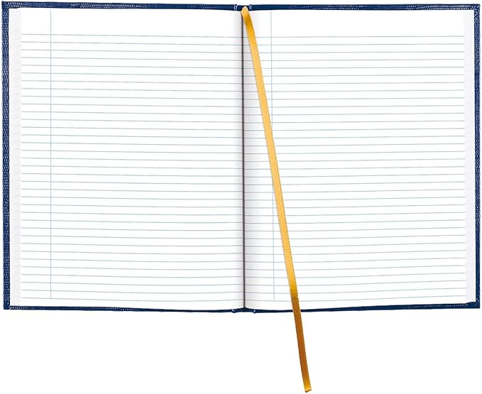 Blueline Executive Journal, Lizard-Like Hard Cover, Ribbon Bookmark, 150 Pages, 10.75" x 8.5", Blue (A10.82)
