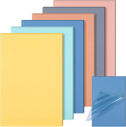 Yinder 4 x 6 Inch Transparent Sticky Notes Translucent Sticky Notes Waterproof Clear Self Memo Pad See Through Back to School Bible Journaling Accessories Office School Supply(Morandi,6 Pcs)