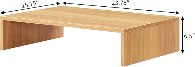 Convenience Concepts Designs2Go Small TV Riser 23.75", for TVs up to 26" - Contemporary TV or Computer Riser for Living Room, Modern Office, Den, Light Oak