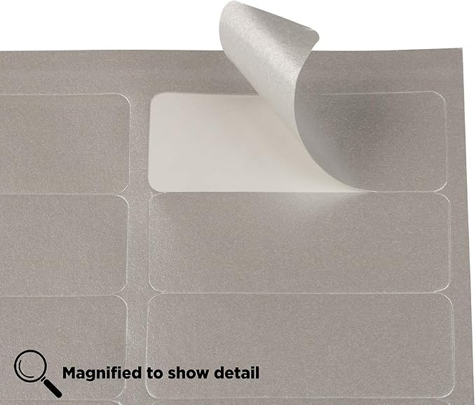 JAM PAPER Return Address Labels - Standard Mailing - 1 x 2 5/8 - Silver Metallic - 120 Shipping Labels/Pack