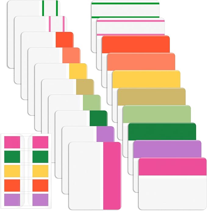 Mr. Pen- Sticky Index Tabs, 500 Pcs, 21 Sets, Colorful | Writable Colored Pages Markers Labels for Reading Notes, Books, Binders, Notebook, Folders and Classify Files