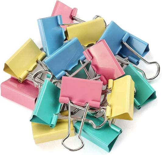ZZTX 40 Pack Small Binder Clips 0.75 Inches Assorted Colors | Paper Clamps Clips, Durable steel, Strong clip, Color-coded