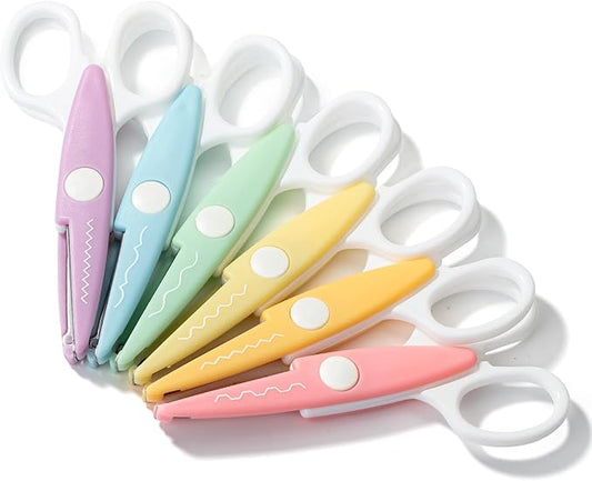 Mr. Pen- Craft Scissors Decorative Edge, 6 Pack, White & Pastel | Zig Zag Scissors for Crafting, Scrapbooking, Fancy, Pattern, Design