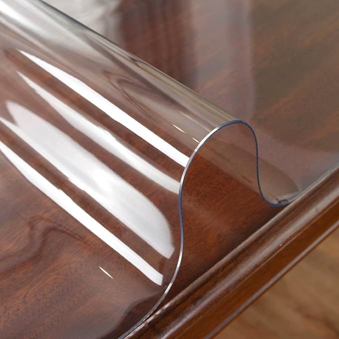 OstepDecor Clear Table Cover Protector 28 x 72 Inch, 1.5mm Thick Plastic Table Cover, Dining Table Protector Pad, Waterproof & Easy Cleaning PVC Desk Mat for Dresser, Coffee & Kitchen Wooden Tabletop