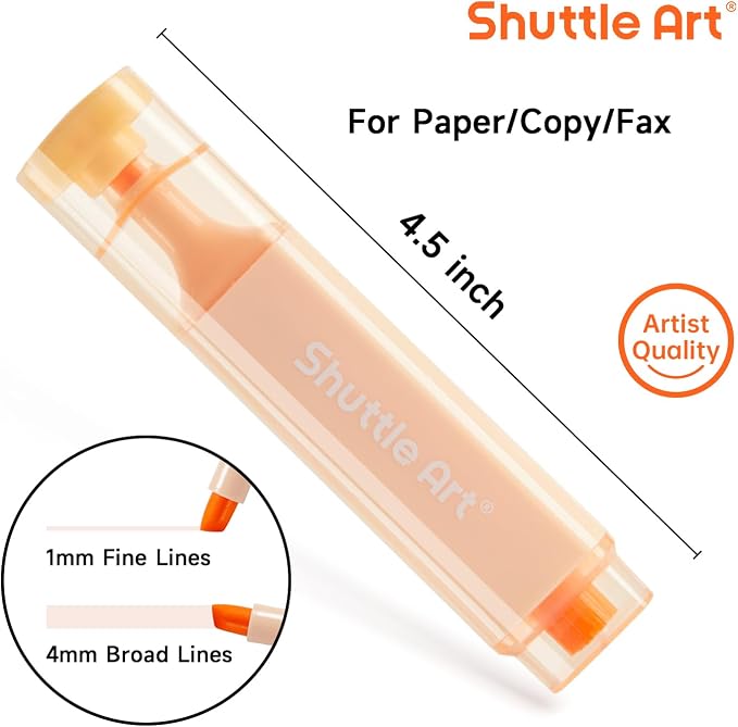 Shuttle Art 8 Pastel Highlighters, Assorted Macaron Colors Highlighter Pens, Chisel Tip Dry-Quickly Non-Toxic Highlighter Markers for Adults Teachers Students Highlighting in the Home School Office