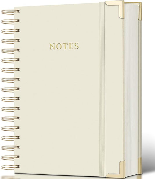 Spiral Notebook Journal, 328 Pages Linen Hardcover College Ruled Notebook, Lined Thick Journals for Women Men, A4 Thick Spiral Journal for Writing, 100GSM Paper, Cute Notebooks for Work School