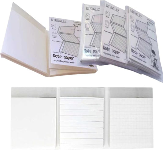 Functional Tabbed StickyNotes Booklet 60 Sheets (Square/Blank/Lined Paper)/Pad 3x3.5 Cute Sticky Notes with Transparent Adhesive Strip Top Great for Home Office School Supplies
