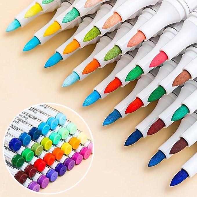 Acrylic Paint Pen Markers, 9 Colors Soft Brush Tip Paint Pens for Wood Glass Eggs Rock Painting Canvas Stone Fabric DIY Crafts Making Art Supplies (Multicolor)