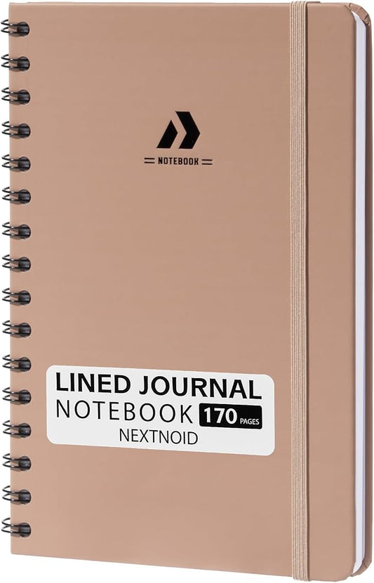 Nextnoid A5 Lined Spiral Notebook - 170 Pages, College Ruled, Desert Dune | Hardcover Notebook for Everyday Writing, A5 Size (5.8" x 8.3") Journal for Work and School, Daily Journaling and Notetaking