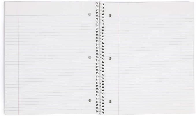 Mintra Office Durable Spiral Notebooks, 1 Subject, (Black, College Ruled 3 Pack), 100 Sheets, Poly Pocket, Moisture Resistant Cover, Strong Chipboard back, For School, Office, Business,