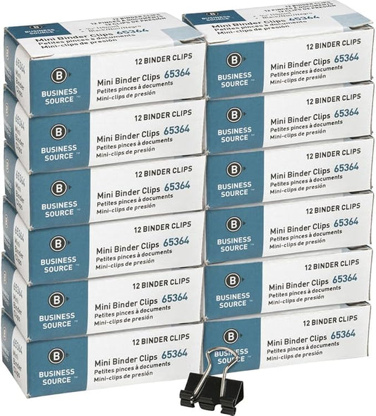 Business Source Fold-Back Binder Clips, Mini (65364BX)