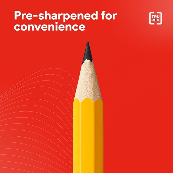 Staples Wooden Pencils, #2 Lead, Pre‑Sharpened, Yellow, 72 Pack – Classic Hex Pencils for School, Testing & Office Use