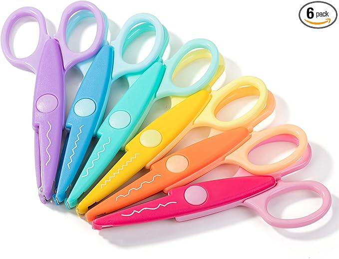 Mr. Pen- Craft Scissors Decorative Edge, 6 Pack, Candy | Zig Zag Scissors for Crafting, Scrapbooking, Fancy, Pattern, Design