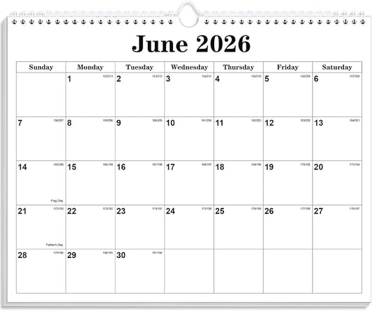 Calendar 2026-27 - Calendar 2026-2027 from July 2026 to December 2027, Spiral Binding Hanging Wall Calendar 2026 for Home/Office, 8.5" x 11", Black