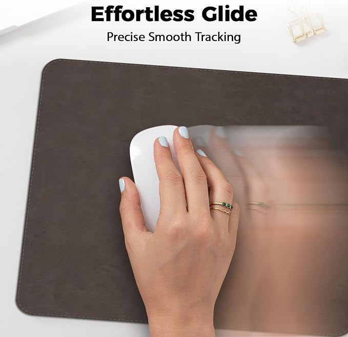 Mouse pad, Non-Slip Washable Waterproof Computer Mouse mat Thick for Laptop Wireless Mouse Home Office Travel, Portable 9.8"x 8.3" S Dark Coffee