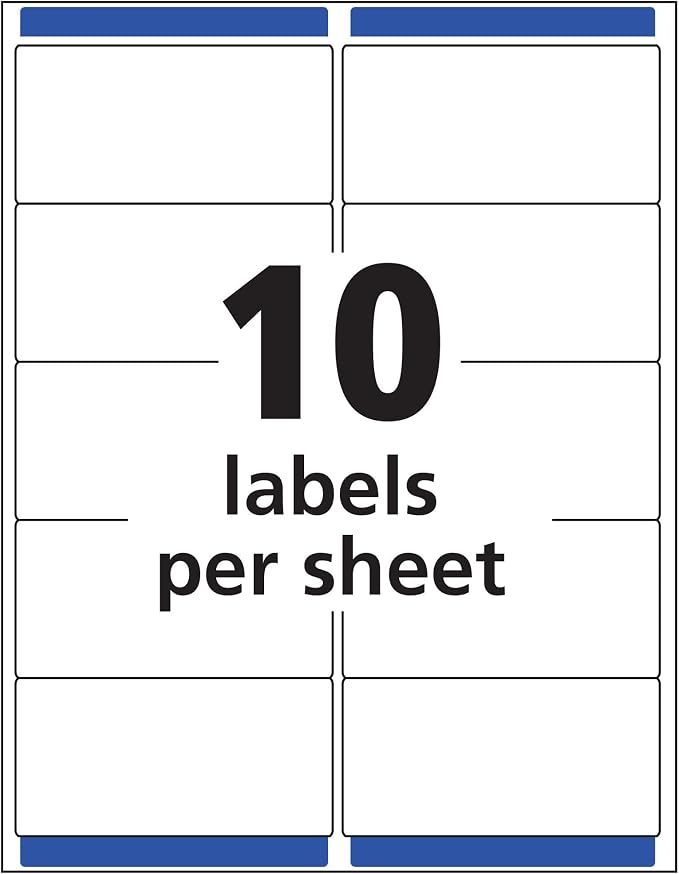 AVERY Shipping Labels, 2" x 4", Matte Clear | Printable | With Sure Feed | 100 Labels, Pack of 5