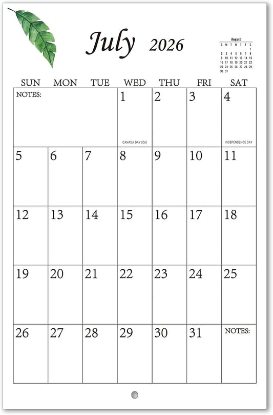Large Wall Calendar 2026-2027(23" x 15")-Jun. 2026 - Dec. 2027