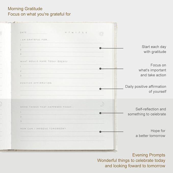 And Per Se Gratitude Journal for Women – 5 Minute Daily Practice with Prompts & Quotes – Undated Mindfulness & Happiness Notebook (Wild Flowers)