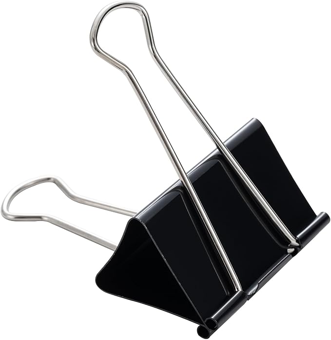 3 Inch Jumbo Binder Clips, Extra Large Heavy Duty Black Metal Paper Clamps, 18Pack, 1.5 Inch Capacity for Thick Document, Curtain & Storage Bag
