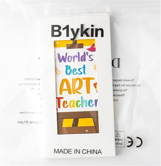 B1ykin Sticky Notes Set - 550 Sheets Memo Writing Pad Art Teacher Design | Self-Stick Notes Pages, Teacher Appreciation Gift, School Office Supplies, World’s Best Art Teacher Design