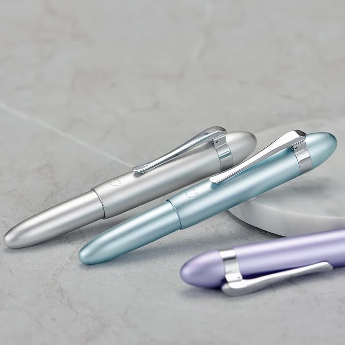 HONG DIAN M1 Fountain Pen Fine Nib, Purple & Submarine Shape Aluminium Short Mini Pocket Travel Pen
