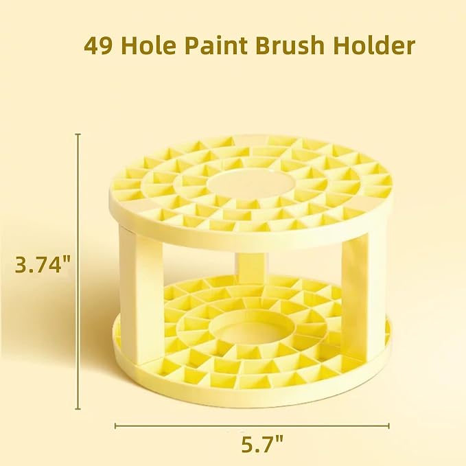 Feadily 3 PCS 49 Hole Paint Brush Holder for Artist, Desk Organizer for Colored Pencils, Markers (Blue/Green/Yellow)